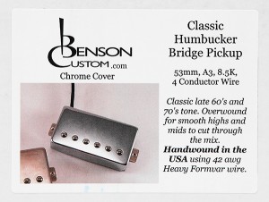 [Benson Custom] Classic Humbucker Bridge (Chrome, 53mm, Short)