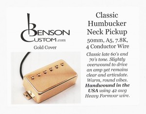 [Benson Custom] Classic Humbucker Neck (Gold, 50mm, Short)