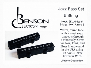 [Benson Custom] 5-String Jazz Bass Set (Black)