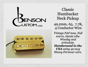 [Benson Custom] Classic Humbucker Neck (더블 Cream, 49.2mm, Long)