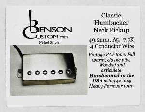 [Benson Custom] Classic Humbucker Neck (무광 Nickel, 49.2mm, Long)