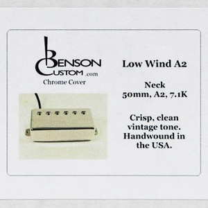 [Benson Custom] Low Wind A2 Humbucker Neck (Chrome, 50mm, Short)