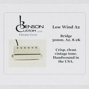 [Benson Custom] Low Wind A2 Humbucker Bridge (Chrome, 50mm, Short)
