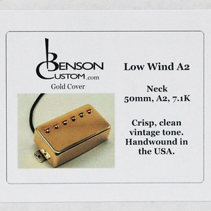 [Benson Custom] Low Wind A2 Humbucker Neck (Gold, 50mm, Short)