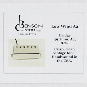 [Benson Custom] Low Wind A2 Humbucker Bridge (Chrome, 49.2mm, Long)