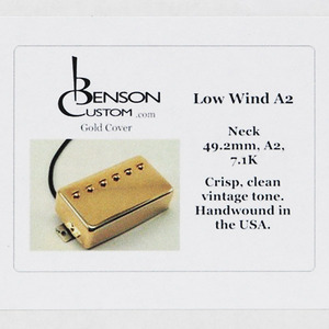 [Benson Custom] Low Wind A2 Humbucker Neck (Gold, 49.2mm, Long)